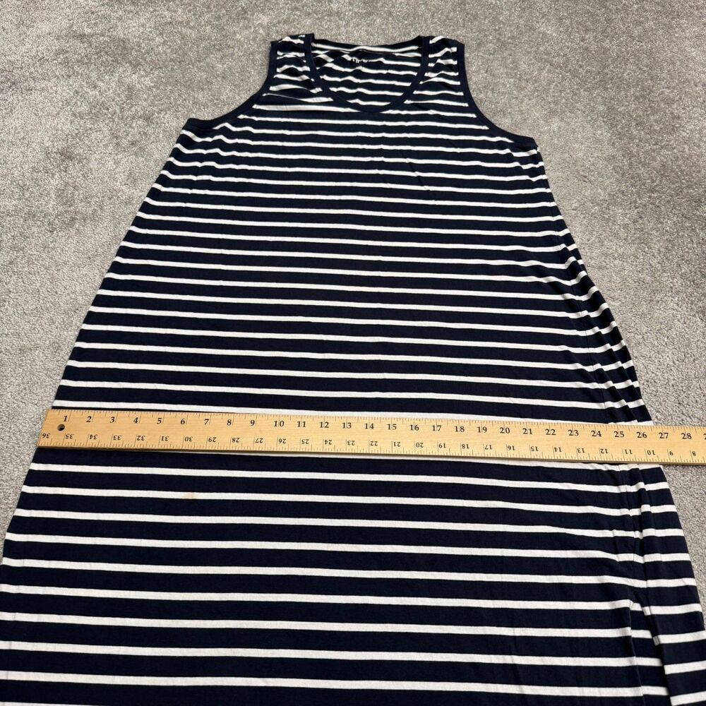 Pact Tank Maxi Dress Women XL Navy Blue White Striped Organic Cotton Side Slit - Picture 12 of 16